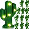 12 Pieces Western Party Decor Cactus Light Centerpieces Mexican Fiesta Party Decorations Night LED Tabletop Lamp Cactus Cute Mini Light for Bedroom Garden Home Cinco De Mayo Gift